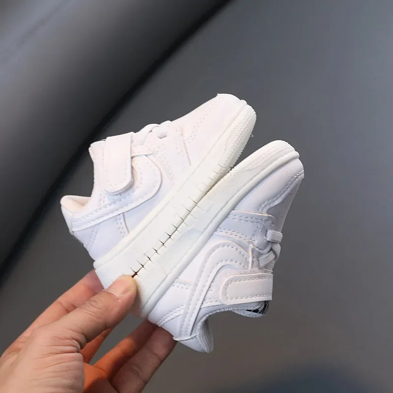Children White Casual Sneakers Soft-Soled Running Shoes for Boys and Girls