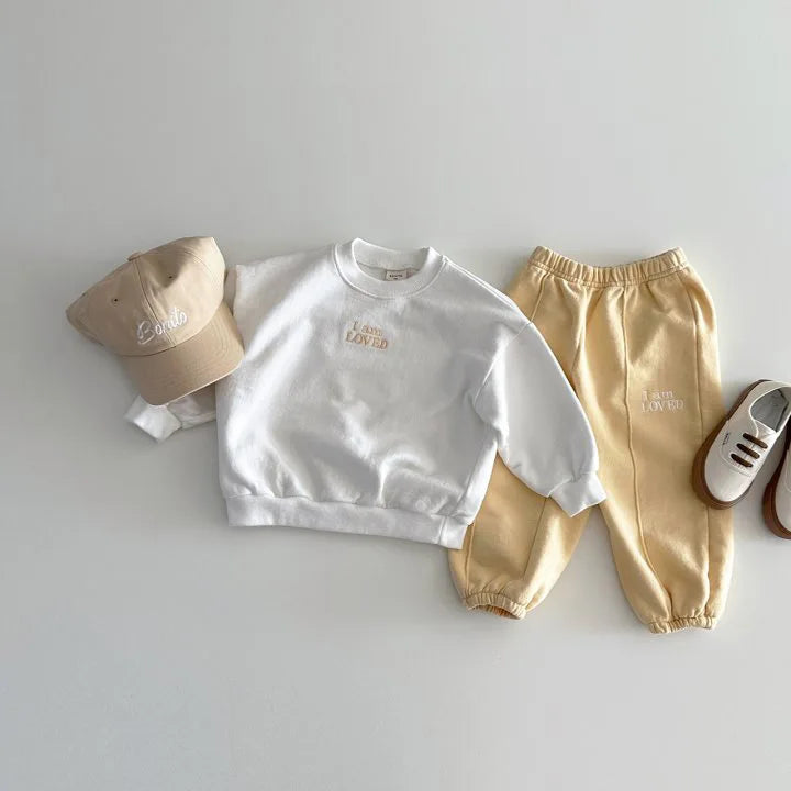 Fashion Kids Sports Bear Sweatshirt and Pants 2 Piece Fall Clothing Set