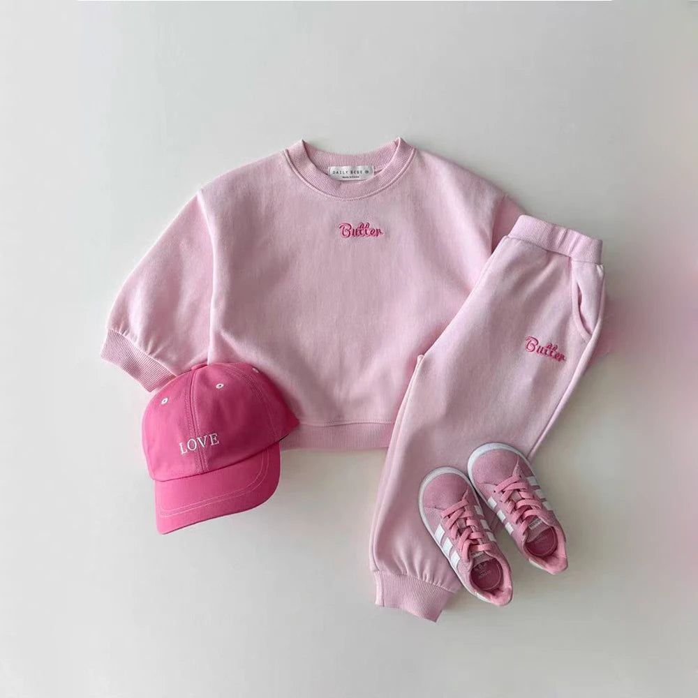Fashion Kids Sports Bear Sweatshirt and Pants 2 Piece Fall Clothing Set