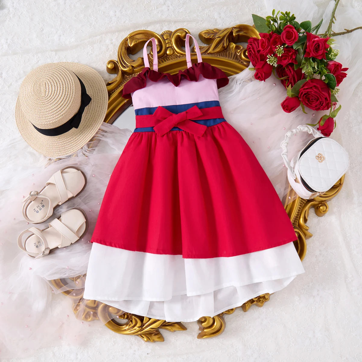 Children Fashion Dresses Barbi White Snow Moana Princess Dress Girl  Outfit