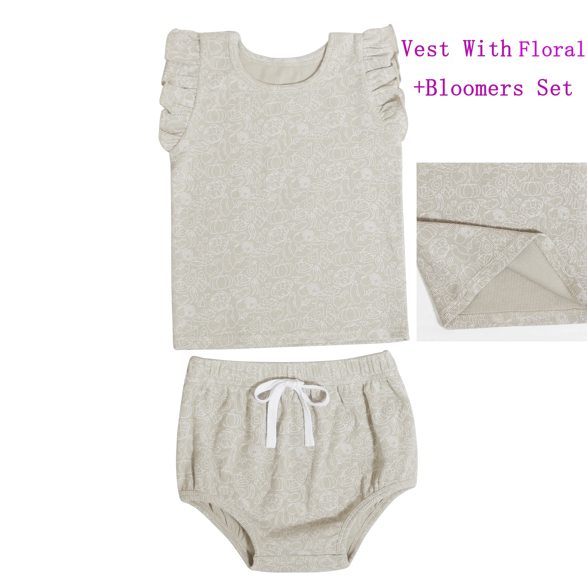 Family Ribbed Print Sets for Summer and Spring