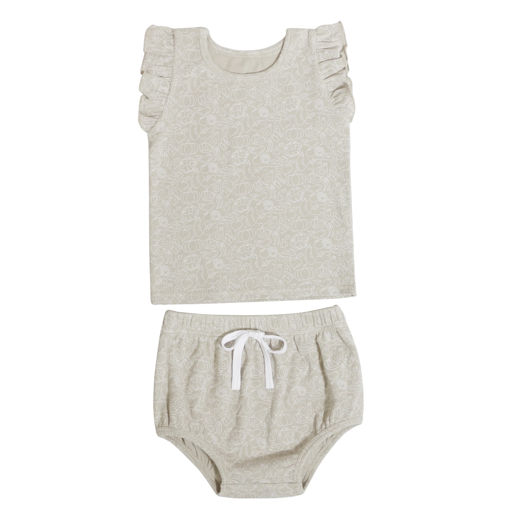 Family Ribbed Print Sets for Summer and Spring