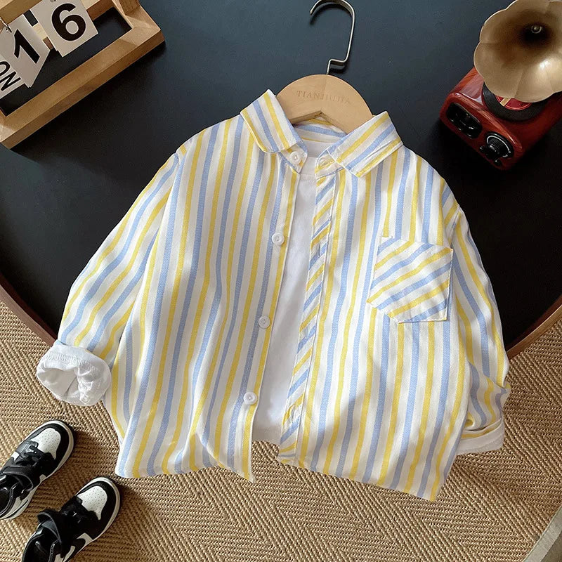 Baby Boys Summer Plaid Outfit: Cozy Striped Shirts, Tees & Shorts Set Yamza Tots' Closet