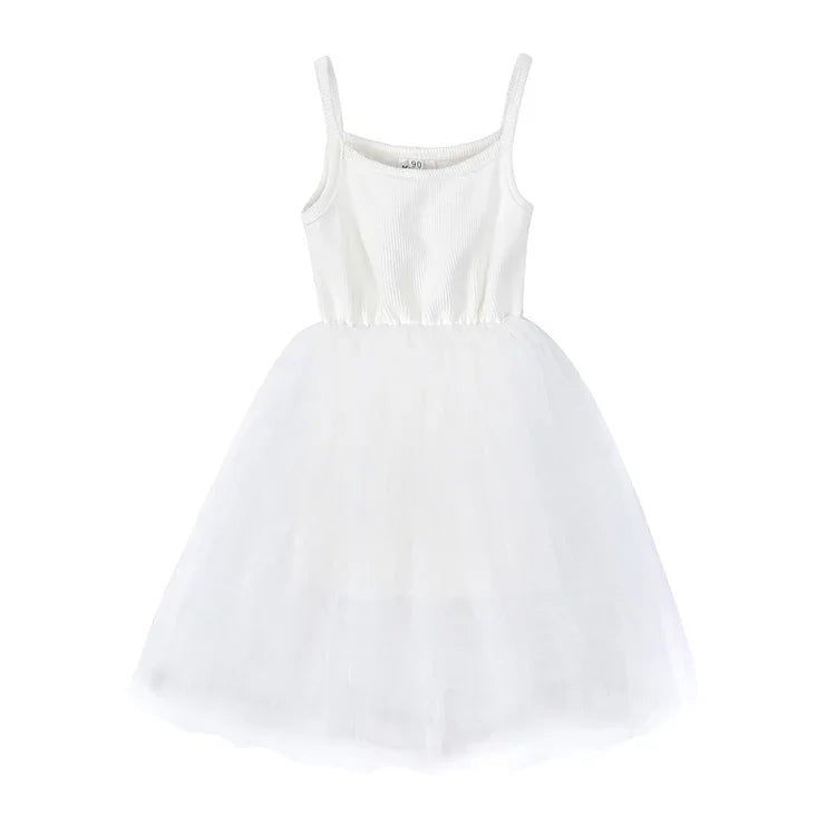 Cute Girls Casual Solid Color Sleeveless Suspenders Dress Summer Kids Outfit