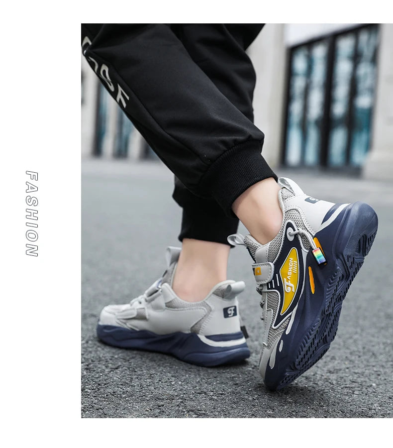 Kids Boys Casual Sneaker Non Slip Sports Shoes Breathable Mesh Comfortable Wear