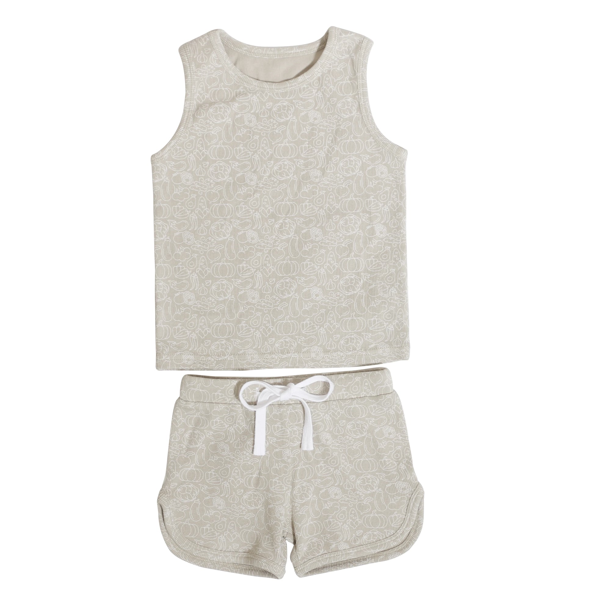 Family Ribbed Print Sets for Summer and Spring