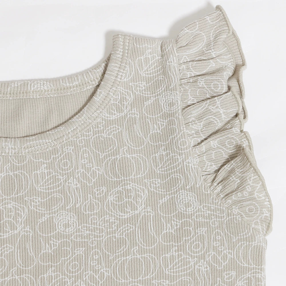 Family Ribbed Print Sets for Summer and Spring
