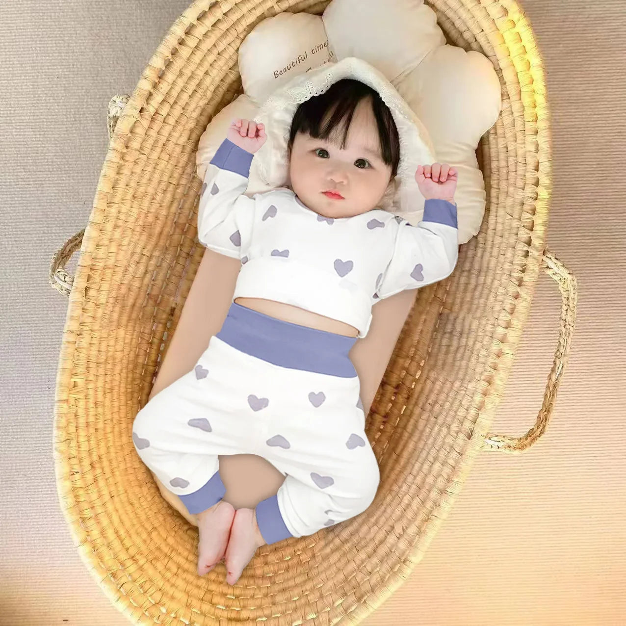 Baby 2PCS Pajama Set Cotton Long Sleeve Outfit for Autumn Winter Wear Yamza Tots' Closet