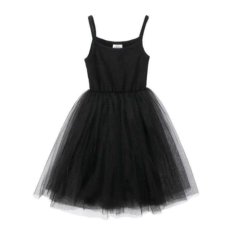 Cute Girls Casual Solid Color Sleeveless Suspenders Dress Summer Kids Outfit