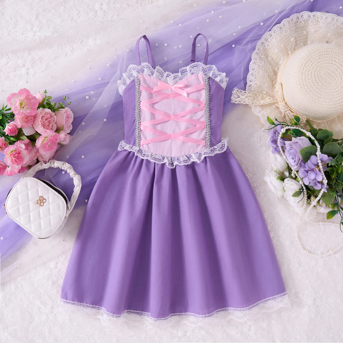 Children Fashion Dresses Barbi White Snow Moana Princess Dress Girl  Outfit