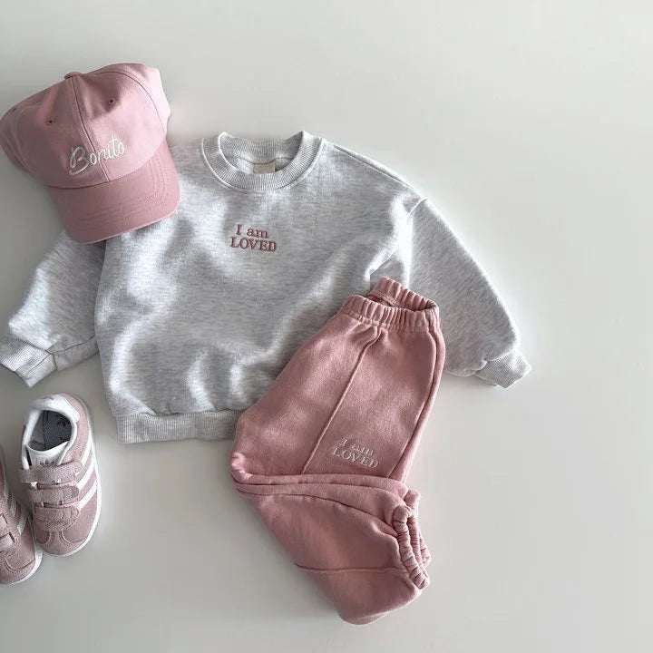 Fashion Kids Sports Bear Sweatshirt and Pants 2 Piece Fall Clothing Set