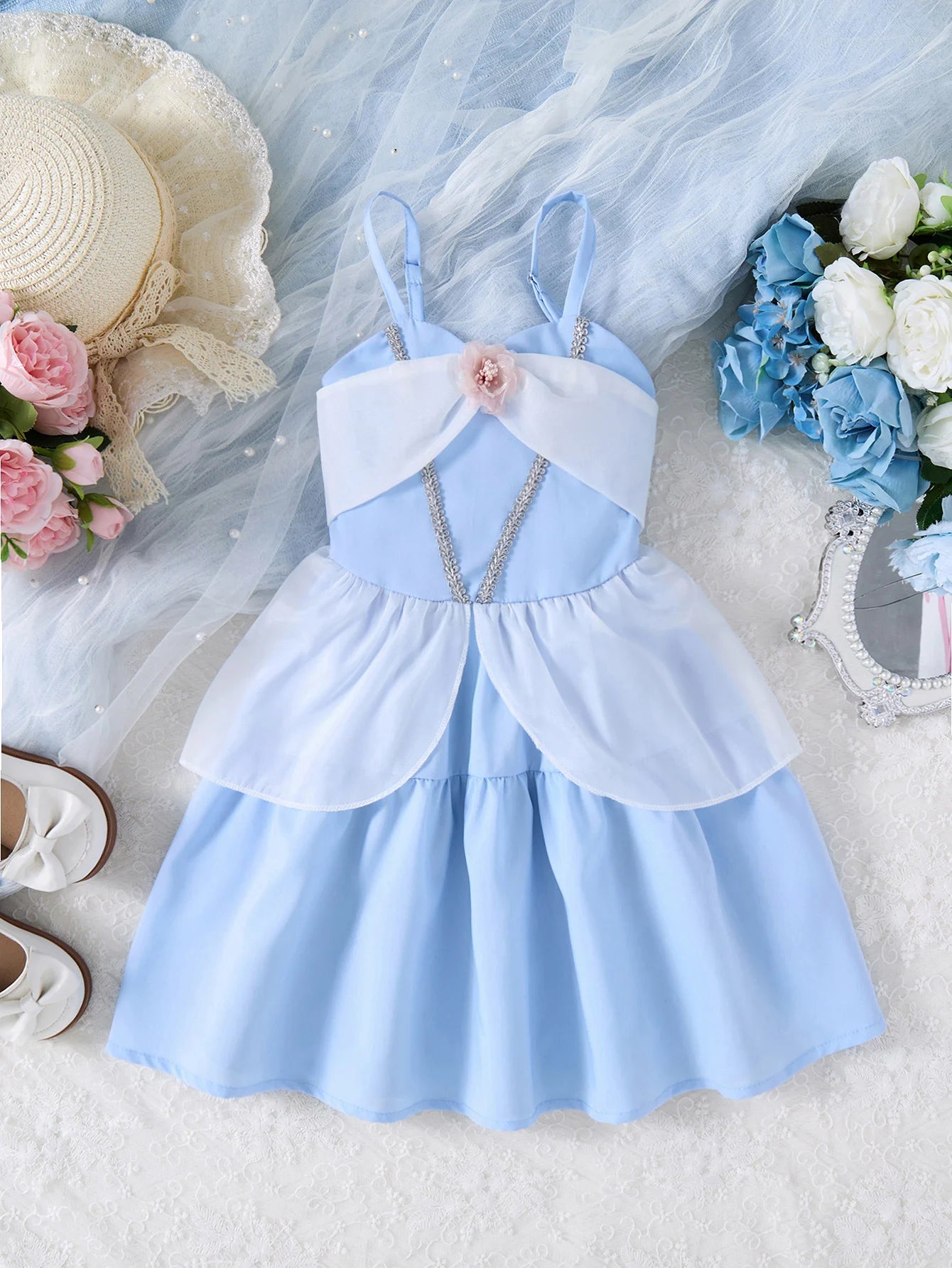 Children Fashion Dresses Barbi White Snow Moana Princess Dress Girl  Outfit
