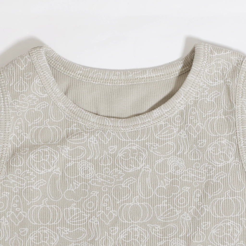 Family Ribbed Print Sets for Summer and Spring