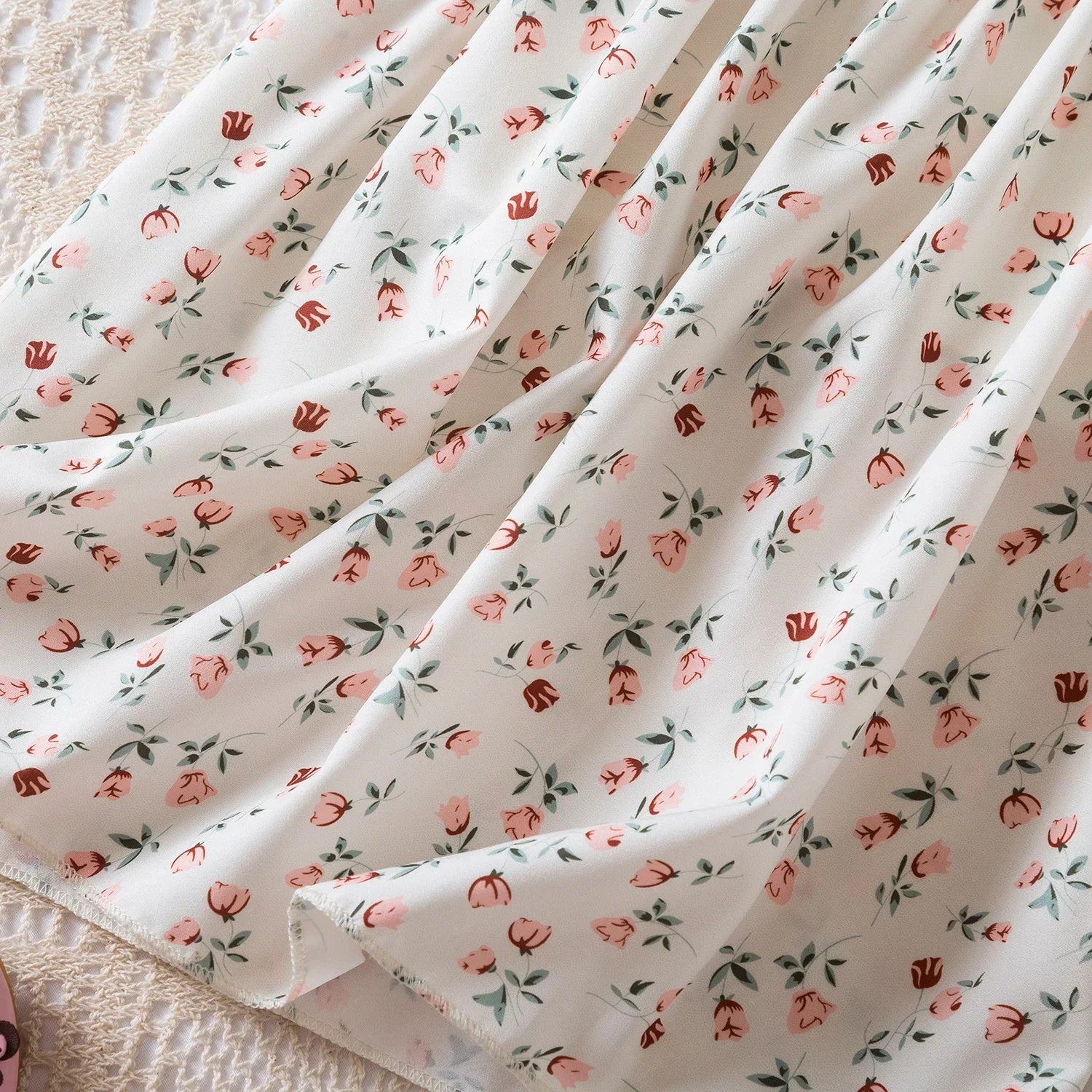 Baby Girls Floral Short Sleeve Dress   Casual Summer Outfit for Kids