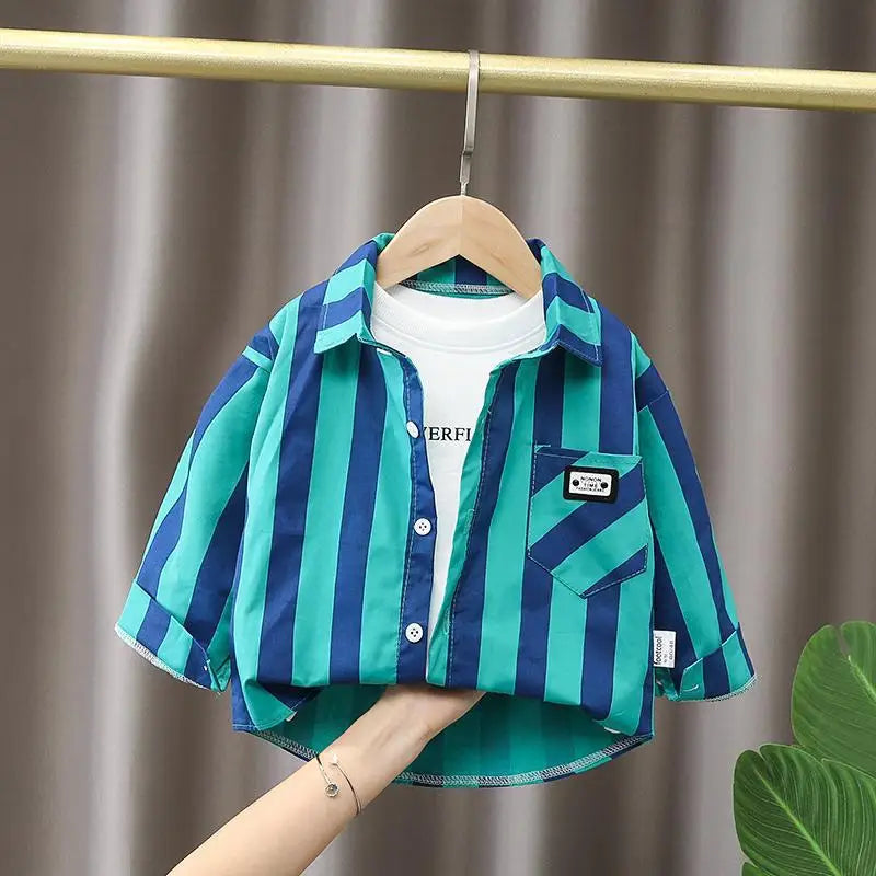 Baby Boys Summer Plaid Outfit: Cozy Striped Shirts, Tees & Shorts Set Yamza Tots' Closet