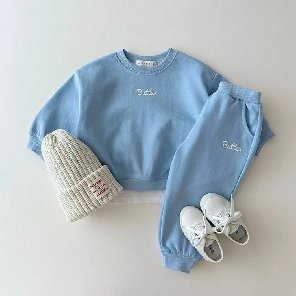 Fashion Kids Sports Bear Sweatshirt and Pants 2 Piece Fall Clothing Set