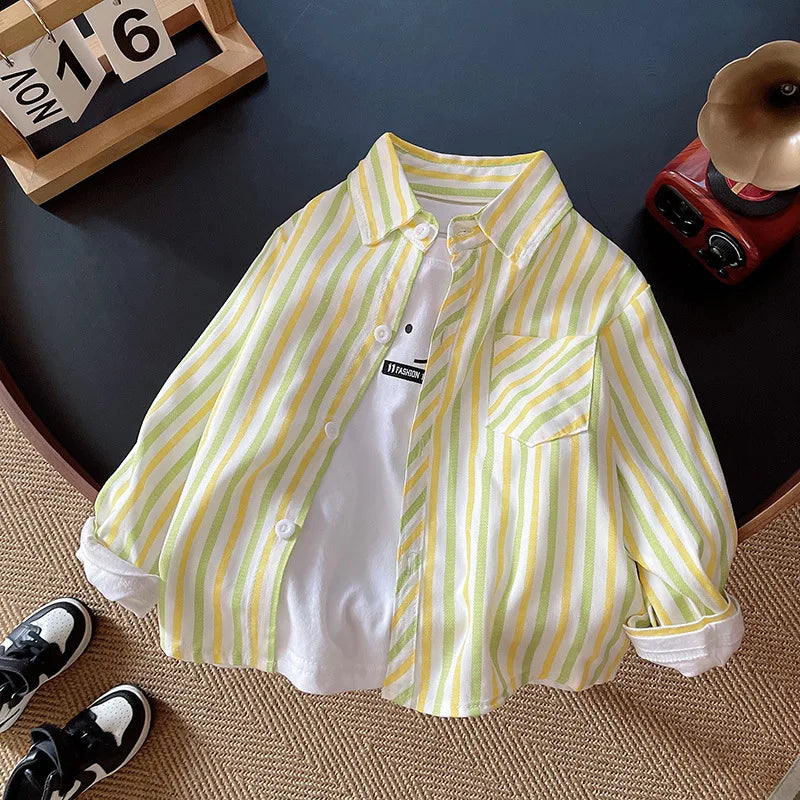 Baby Boys Summer Plaid Outfit: Cozy Striped Shirts, Tees & Shorts Set Yamza Tots' Closet