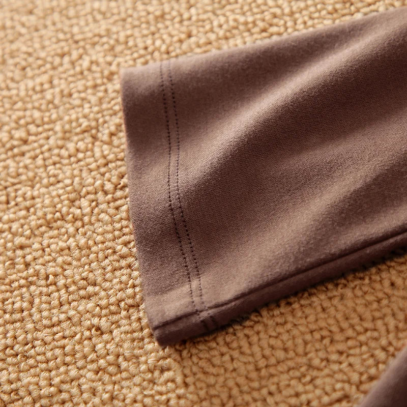 Close-up of brown fabric sleeve stitching on Baby Cotton Role Play Jumpsuit Long Sleeve Soft Comfortable Outfit