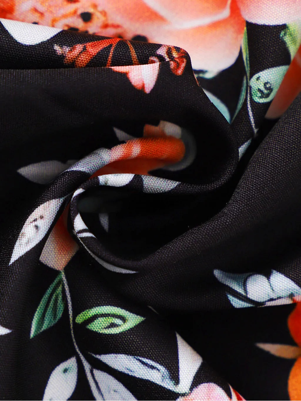 Close up of floral fabric print for Baby Girl Summer Clothes Floral Print Sleeveless Dresses by Yamza Tots Closet