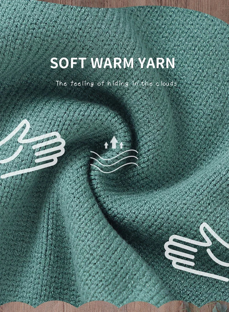Close-up of soft warm yarn fabric used in Baby Knit Sweater Set 2PC Warm Pullover and Pants for Autumn Fashion by Yamza Tots' Closet