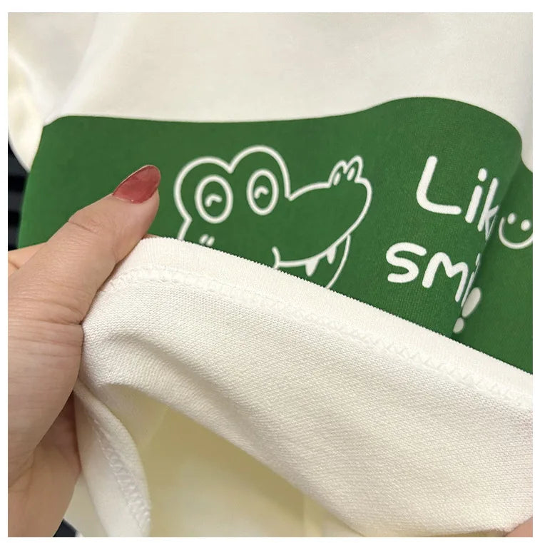 Close-up of soft fabric detail from Baby Striped Short Sleeve T-shirt Set Summer Loungewear for Boys Girls