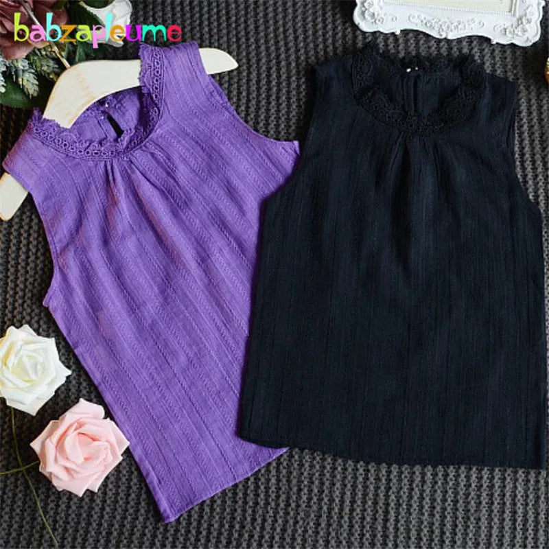 Kids Girl Clothes Set Infant Sleeveless Vest and Skirt 2Pcs Toddler Outfit in purple and black sleeveless tops