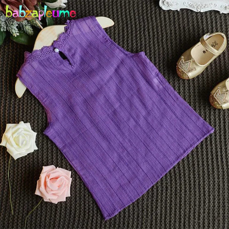 Kids Girl Clothes Set Infant Sleeveless Vest and Skirt 2Pcs Toddler Outfit purple sleeveless vest on hanger with brown toddler shoes