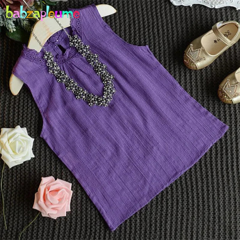 Kids Girl Clothes Set Infant Sleeveless Vest and Skirt 2Pcs Toddler Outfit purple vest with necklace and gold shoes