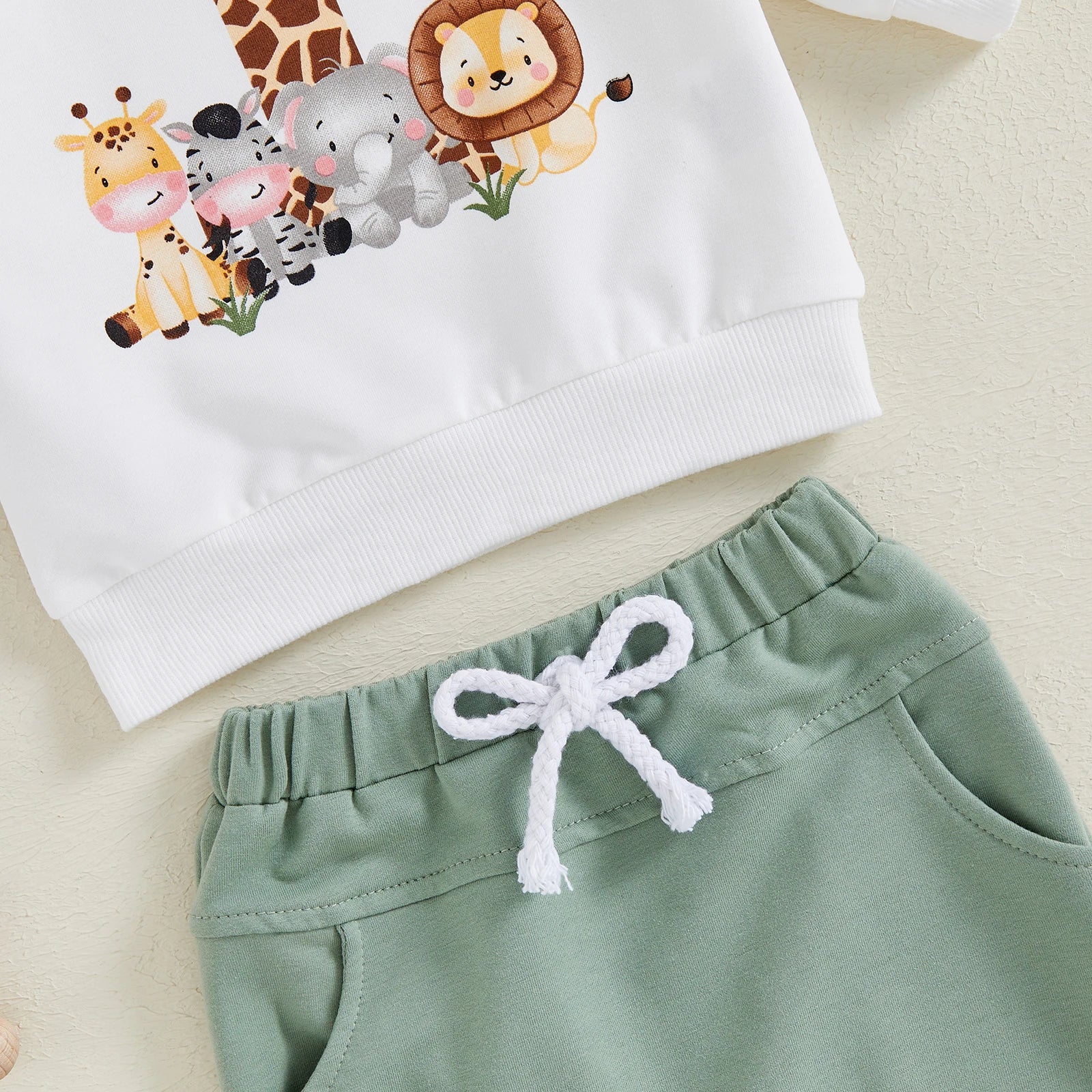 BeQeuewll Toddler Fall Suit Animal Print Sweatshirt and Pants First Birthday Set by Yamza Tots' Closet