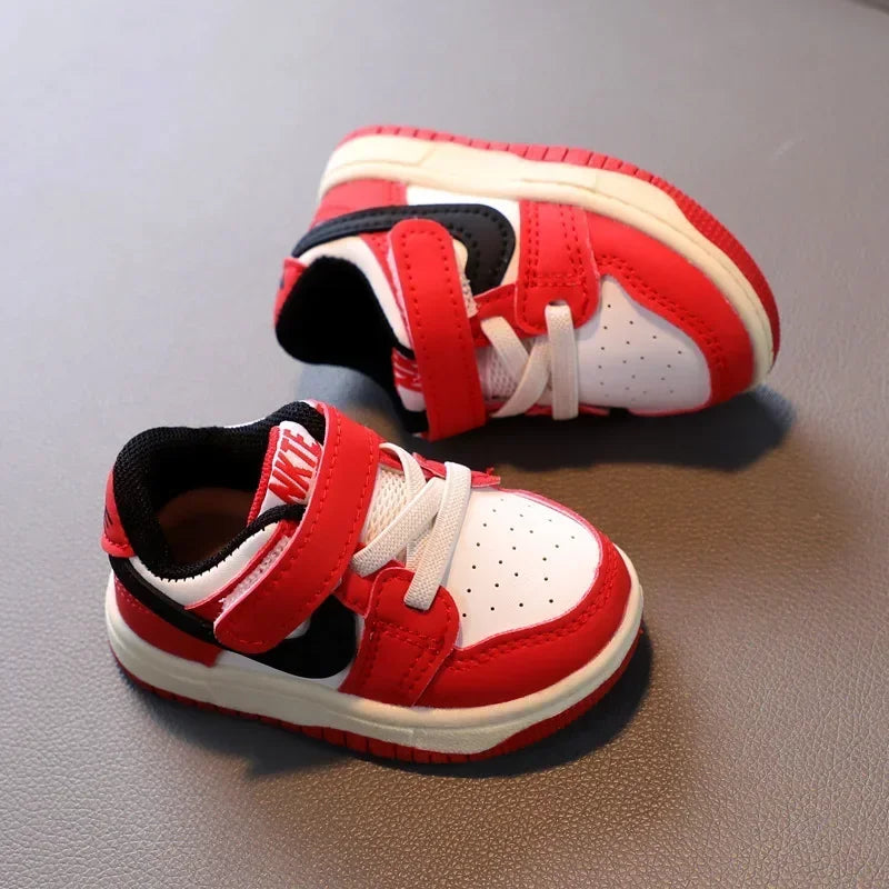 Yamza Tots' Closet Children's Sneakers in red white and black with velcro straps for easy wear