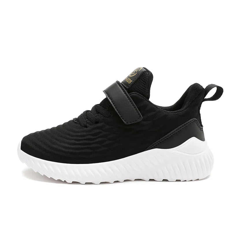 Black Yamza Tots' Closet Designer Kids Girls Sneakers Lightweight Casual Sports Shoes with white sole