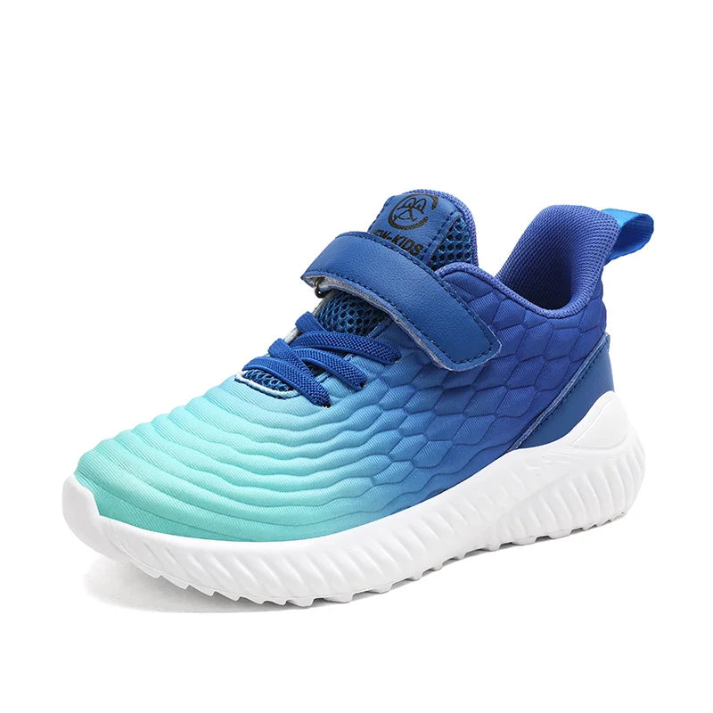 Designer Kids Girls Sneakers lightweight casual sports shoes in blue and teal with white sole