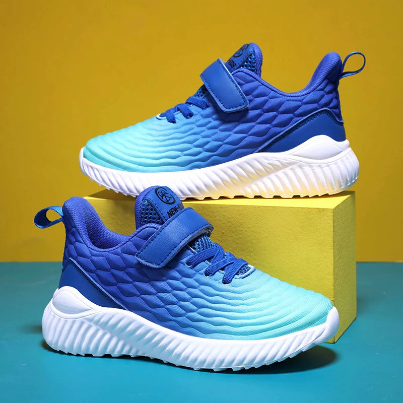 Blue Designer Kids Girls Sneakers Lightweight Casual Sports Shoes with Velcro straps by Yamza Tots Closet