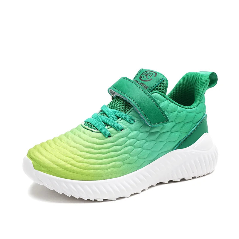 Yamza Tots' Closet green Designer Kids Girls Sneakers Lightweight Casual Sports Shoes with textured upper and white sole