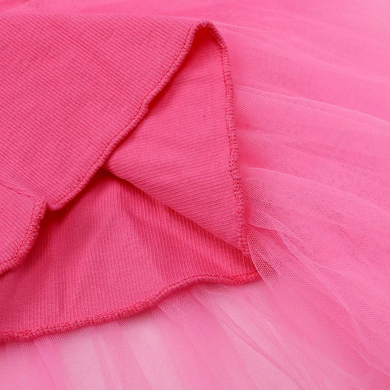 Close-up of pink fabric detail on Cute Girls Casual Solid Color Sleeveless Suspenders Dress Summer Kids Outfit by Yamza Tots' Closet