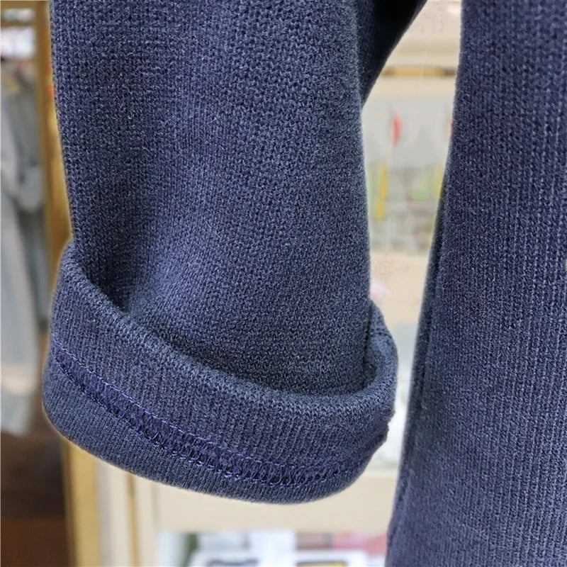 Close-up of navy sleeve fabric detail for Korean Fashion Matching Sister Brother Outfits Baby Kids Autumn Dress & Suit Set