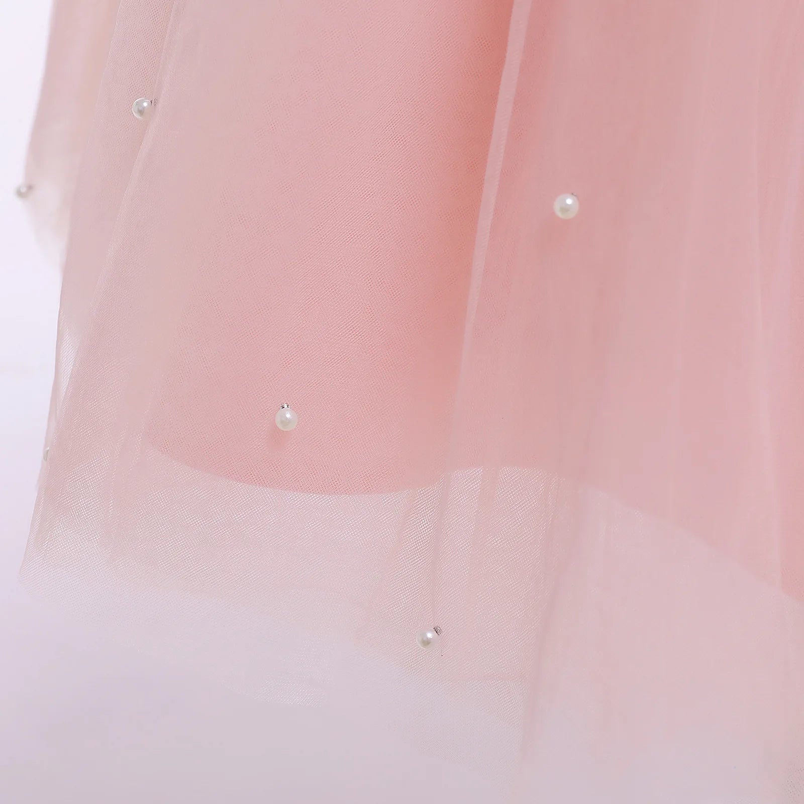 Close-up of pink Fairy Princess Lace Party Dress for Girls Dance Stage Cosplay Costume Outfit with pearl details 