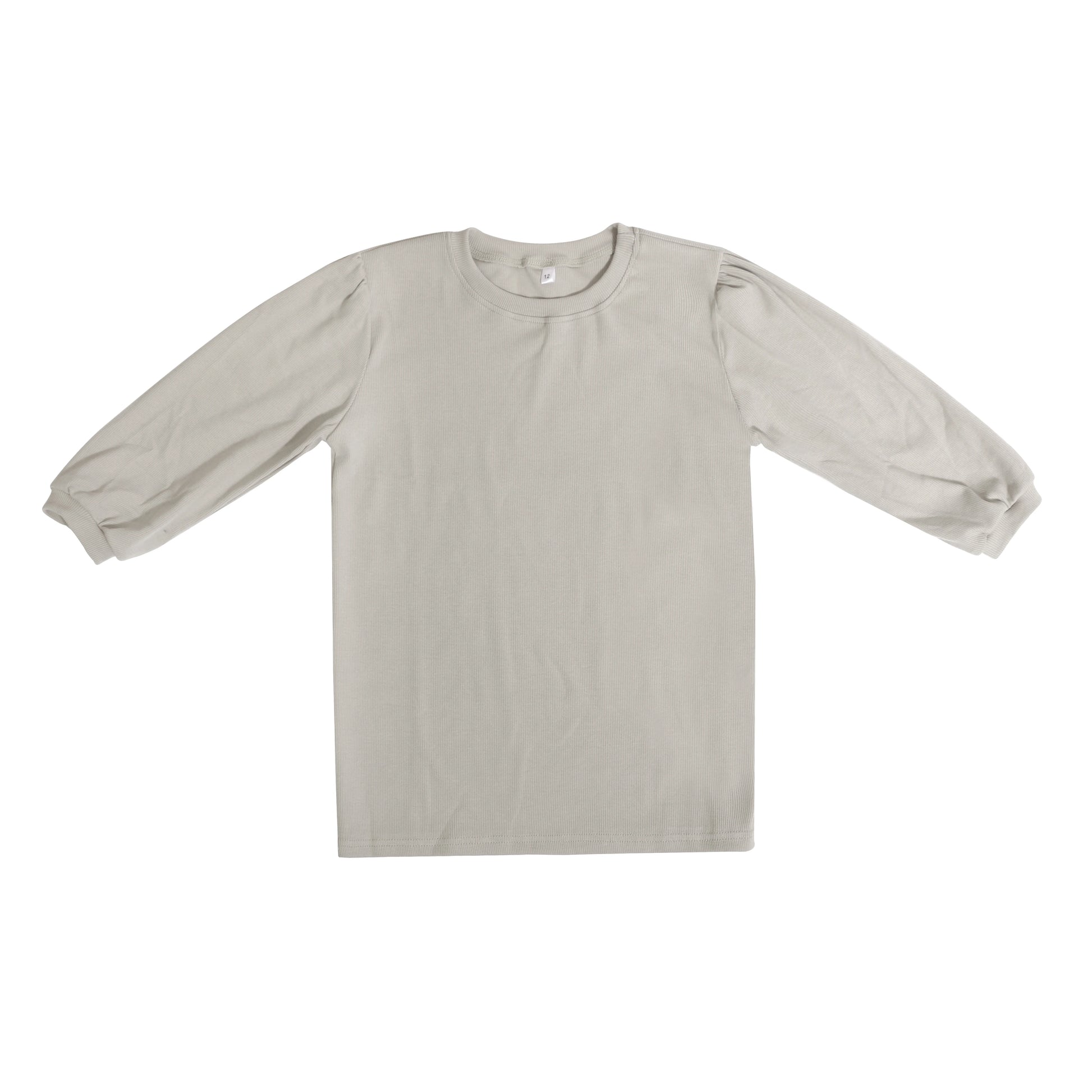 Yamza Tots' Closet light beige long sleeve top from Family Ribbed Print Sets for Summer and Spring