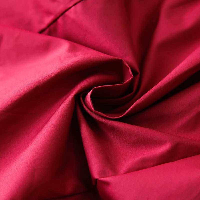 Close-up of red cotton fabric for Fashion Girls Cotton Large Skirt Fairy Dress Summer Kids Sleeveless Korean Style
