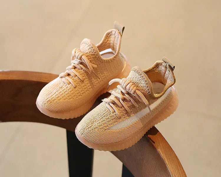 Yamza Tots' Closet fashion kids sneakers breathable non-slip casual running shoes for boys girls in beige