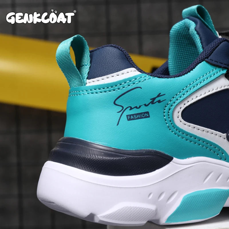 Fashion Kids Running Outdoor Breathable Lightweight Sneakers Boys Girls Shoes in blue and teal by Yamza Tots Closet
