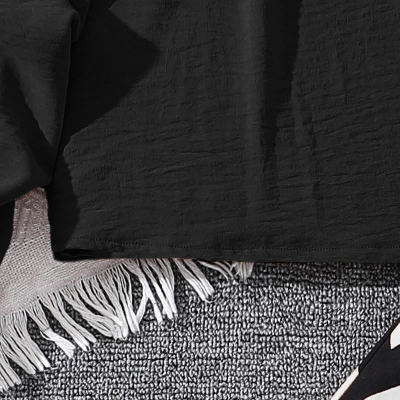 Close-up of fabric texture showing Girls Khaki Off-Shoulder Top & Striped Pants Set Summer Resort Outfit