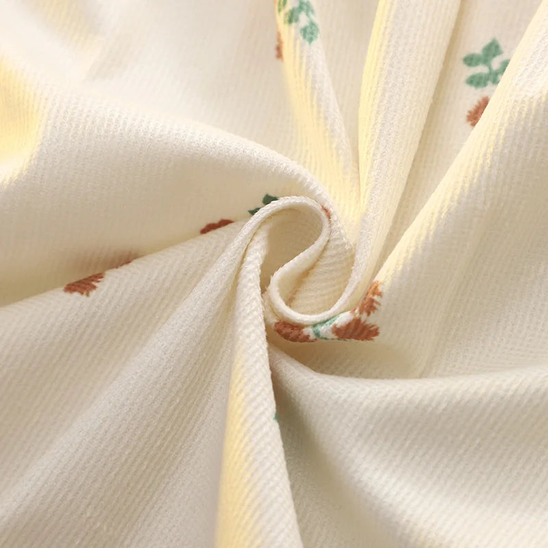 Soft fabric close-up of Girls Spring Autumn Dress Long Sleeve Print Baby Clothes Fashion Kids Outfit by Yamza Tots' Closet