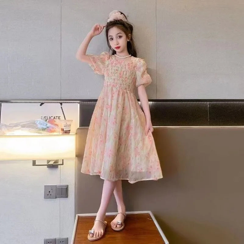 Girls Summer Floral Chinese Style Party Dress Elegant Kids Holiday Outfit by Yamza Tots Closet  