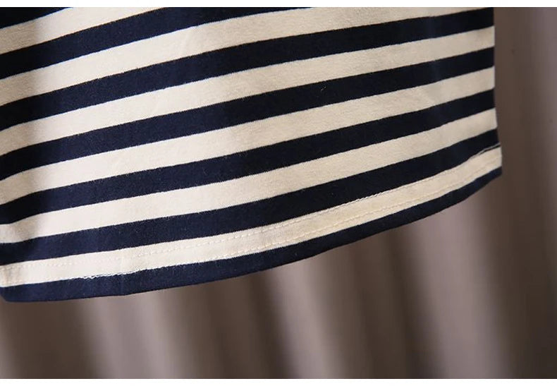 Striped fabric detail of Kids Boys Cartoon Clothing Set Baby T-Shirt Pants Toddler T-shirt Shorts Outfit