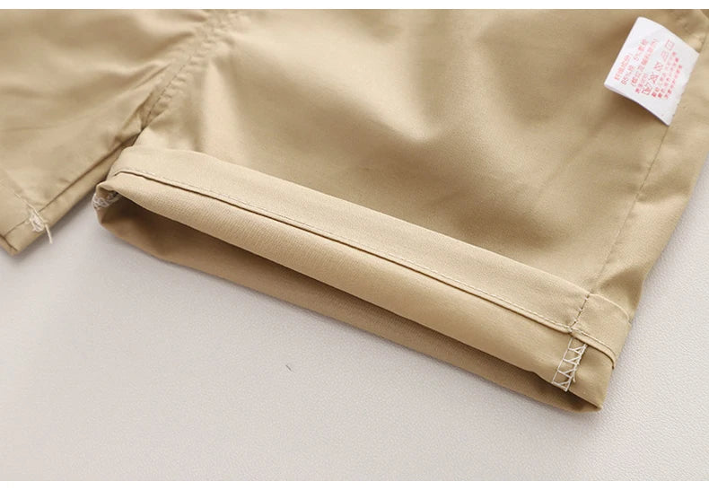 Beige toddler shorts from Kids Boys Cartoon Clothing Sets Baby Tee Shirt Pants Toddler T-shirt Shorts Outfit