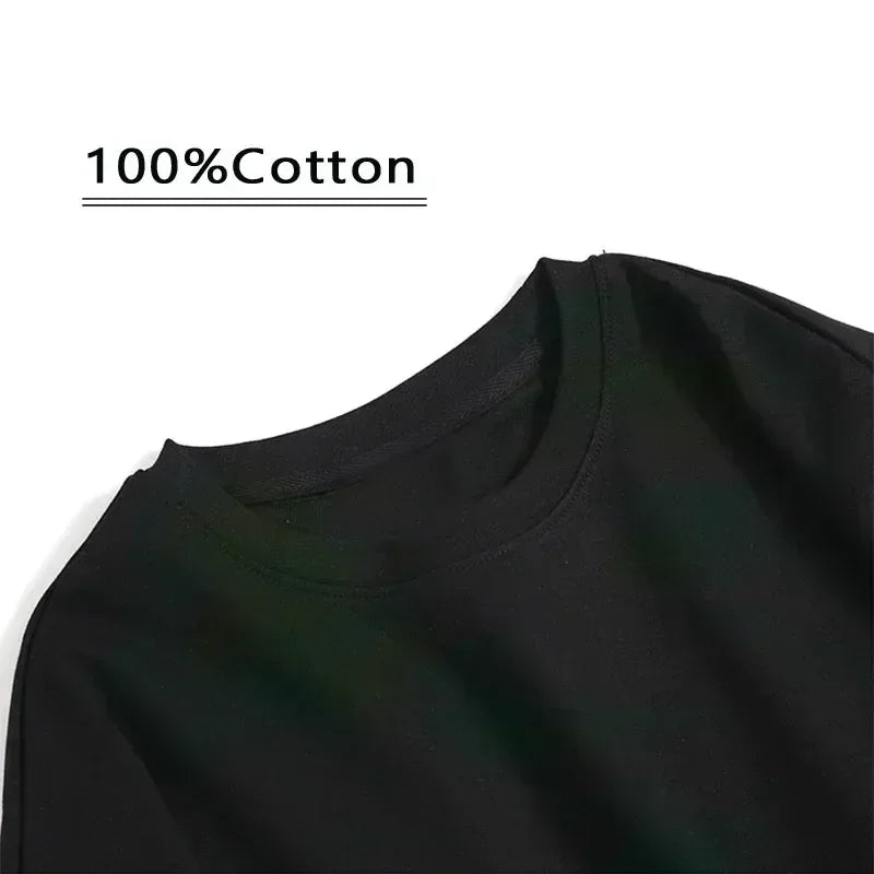 Black Kids Cartoon Print Cotton T-shirt Streetwear Style Short Sleeve Top Unisex with 100 percent cotton fabric