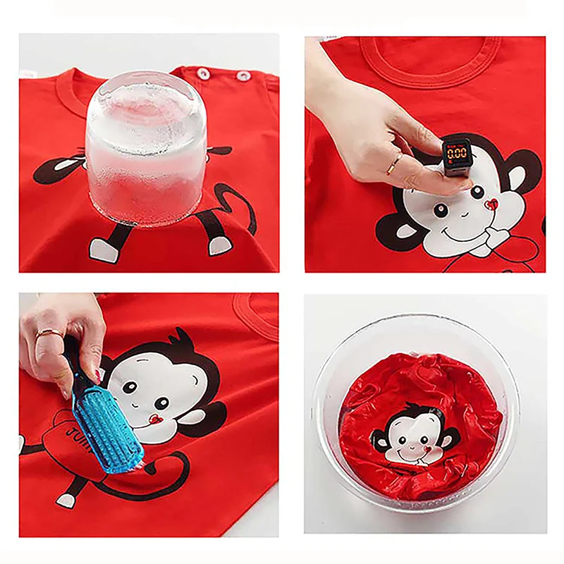 Kids Clothes Set Baby Boy & Girl Cotton T-Shirt & Shorts Summer Cartoon Outfit with striped shorts and bear design  