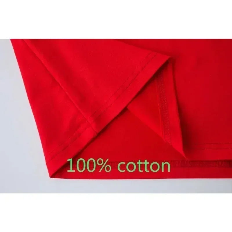 Close up of red 100 percent cotton fabric for Kids Summer Clothes Anime Cartoon Print Boys Creative Casual Lightweight T Shir