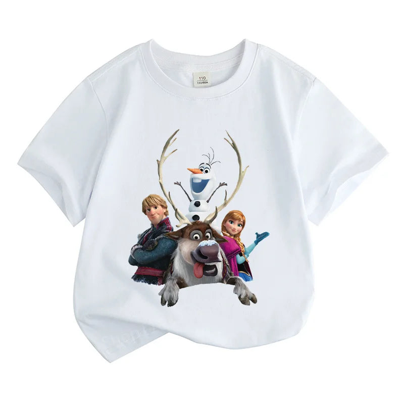 Kids Summer Clothes Anime Cartoon Print Boys Creative Casual Lightweight T-Shir white t-shirt with animated characters print